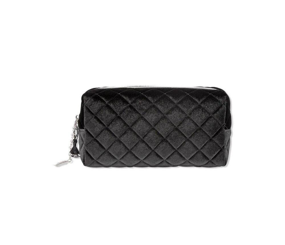 Wicked Black Quilted Velvet Loaf Bag - Cosmetic Bag - Makeup Bag